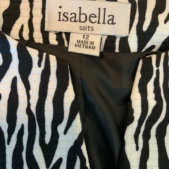 Isabella Women’s Zebra Print Blouse/Jacket Size 12 Long Sleeve Belted - Picture 4 of 5